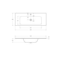 Раковина из искусственного мрамора ECO 120x48x2 Bianco Lucido CZR-1200/480-LV-MR-ECO CEZARES