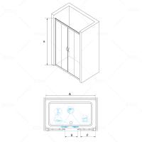 Душевая дверь RGW PA-11 120*195 01081112-11 профиль Хром стекло Прозрачное 6 мм RGW