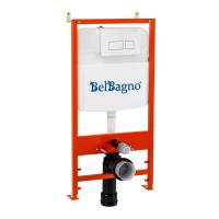 Комплект 2 в 1  Система инсталляции для унитазов BelBagno с кнопкой смыва BB026/BB042BL BELBAGNO