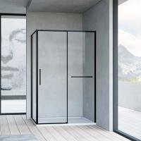 Душевой уголок квадратный/прямоугольный Slim Soft VSR-1SS1015CLB 1500x1000x2000 цвет черный стекло прозрачное Vincea