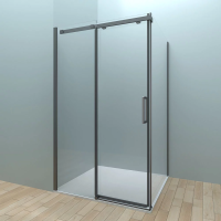 Душевой угол раздвижной прямоугольный 1600х1000х1950 RV070-160100PR-01-19C4 Цвет профиля Чёрный Стекло Прозрачное Veconi