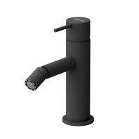 Смеситель для биде однорычажный, с донным клапаном Ручка "антикапля" LEAF-BSM-L-NOP Чёрный матовый ручка  Чёрный матовый Cezares