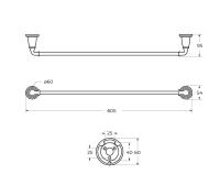 Полотенцедержатель настенный AM-E-2609-Br Бронза Art&Max