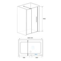 Душевая дверь RGW TO-18B 130*195 41071813-14 профиль Чёрный стекло Прозрачное 6 мм RGW