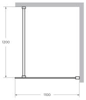 Душевая перегородка.   LIBERTA-L-1-110-120-BR-Cr 1100х1950 Cezares