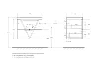 База под раковину подвесная с двумя выкатными ящиками VITTORIA-700-2C-SO-PINO-P BelBagno