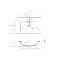 Раковина из искусственного мрамора BB650/450-LV-MR-PR BelBagno